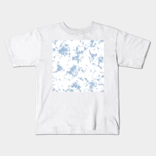 Sky Blue and white Storm - Tie-Dye Shibori Texture Kids T-Shirt